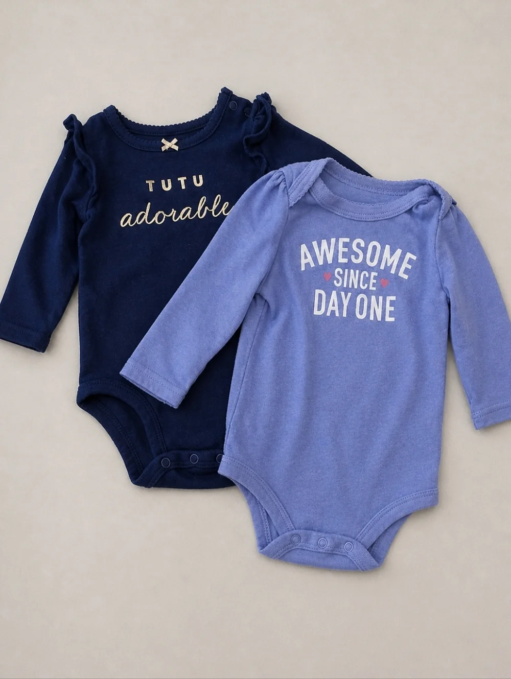 Circo & Carter's Baby Girl Blue Long Sleeve Graphic Bodysuit Bundle Size 6M